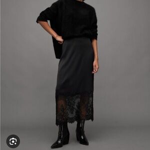 Allsaints BNWT Black Flora Skirt Size 8